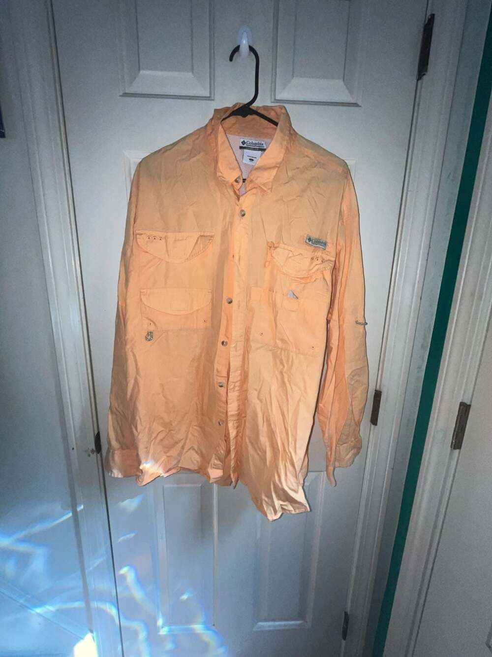 Columbia PFG Men's Vented Long Sleeve Fishing Shirt, Orange, Size Large